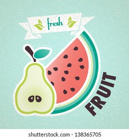 Fresh fruit vintage background