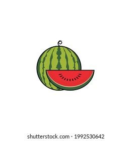 Diseño del logo vectorial de las frutas de la sandía