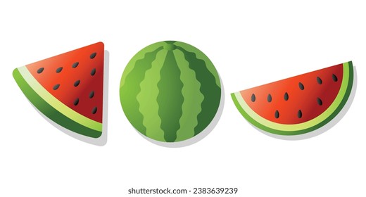 Fresh Fruit Watermelon Symbol Set Collection