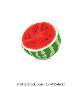 fresh fruit Watermelon Vector Illustration
