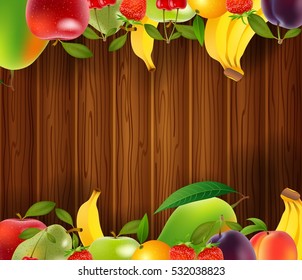 Fresh Fruits background. vector illustration