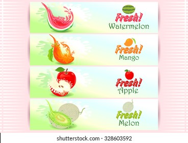 Fresh Fruits Banner Red