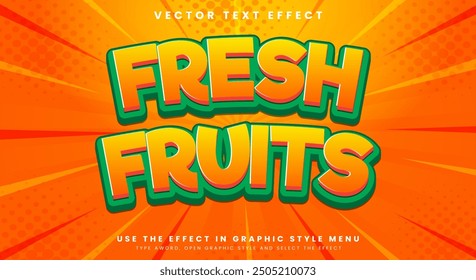 Fresh Fruits editable text effect Template suitable for tropical food