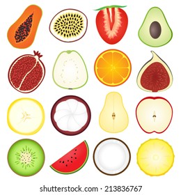Fresh Fruits Icon Collection