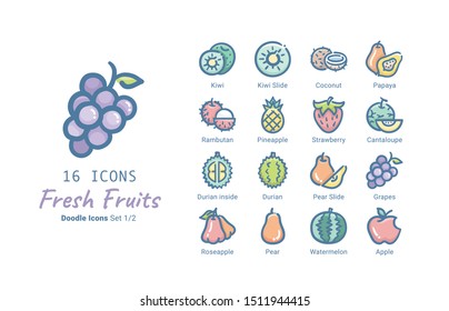 Fresh Fruits icon collection Vol.2