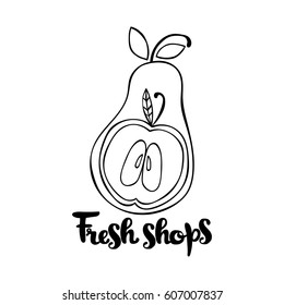 Fresh fruits. Isolated vector objects on white background.