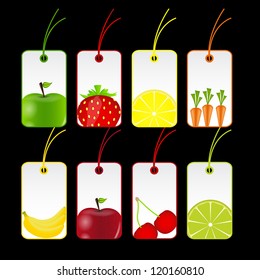 fresh fruits labels vector illustration
