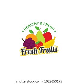 Fresh Fruits Logo Design Vector