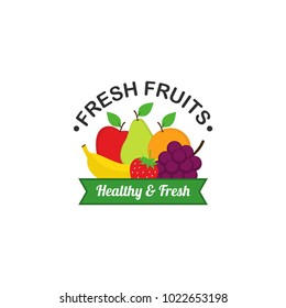 Fresh Fruits Logo Design Vector