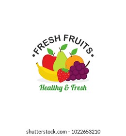 Fresh Fruits Logo Design Vector