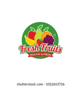 Fresh Fruits Logo Design Vector