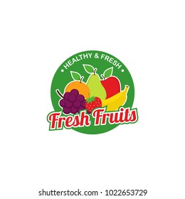 Fresh Fruits Logo Design Vector Stock Vector (Royalty Free) 1022653723 ...