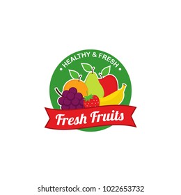 Fresh Fruits Logo Design Vector