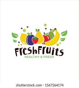 Fruit Logo Design Organic Product Vector Stock Vector (Royalty Free ...