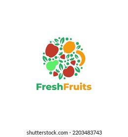 Fresh Fruits Logo Vector Design Template Stock Vector (Royalty Free ...