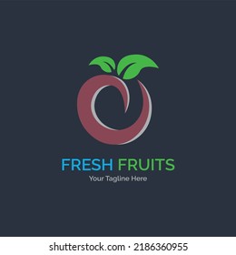 fresh fruits modern logo template design for brand or company and other