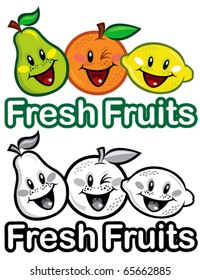 Fresh Fruits Seal, in color and B&W