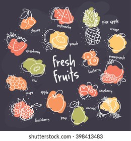 fresh fruits set