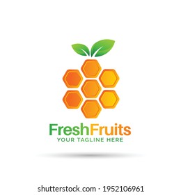 Fresh Fruits shop vector logo design  - Fruits logo design Fresh, original and full vector design. It is high resolution, editable and printable.