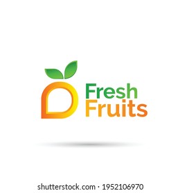 Fresh Fruits shop vector logo design  - Fruits logo design Fresh, original and full vector design. It is high resolution, editable and printable.