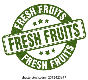 fresh fruits stamp. fresh fruits sign. round grunge label