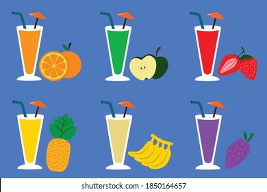 Fresh Fruits Variant  Juice Vector