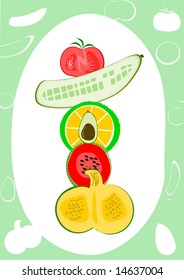 fresh fruits vector