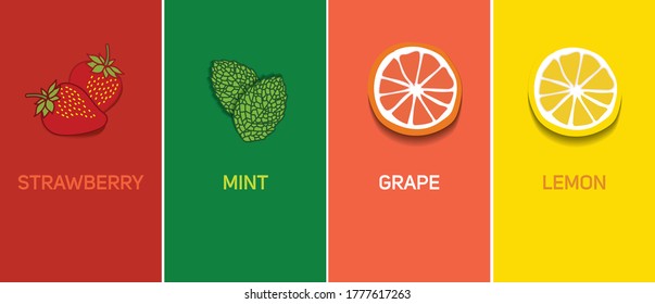 FRESH FRUITS VECTOR ART BANNER ILLUSTRATION 