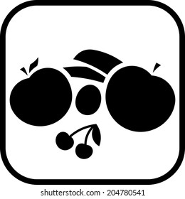 Fresh fruits vector icon