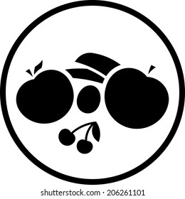 Fresh fruits vector icon