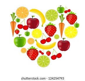 fresh fruits vector illustration