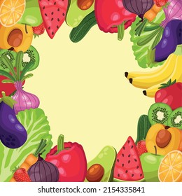 fresh fruits and vegetables frame