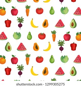 fresh fruits and vegetables pattern