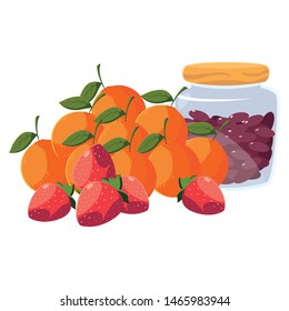 fresh fruits and vegetables vector ilustration