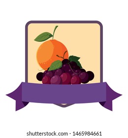 fresh fruits and vegetables vector ilustration