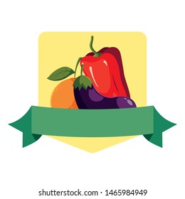 fresh fruits and vegetables vector ilustration
