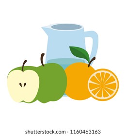 fresh fruits and water jar