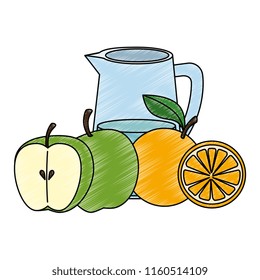 fresh fruits and water jar