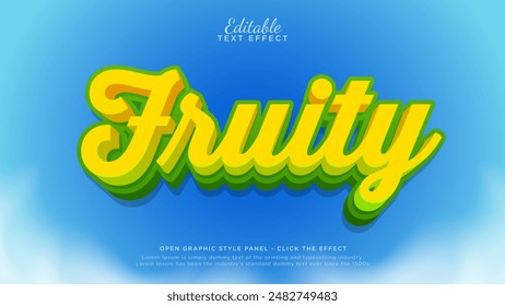 Fresh fruity text style. Lime editable text effect banner