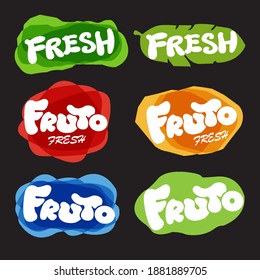 Fresh and Fruto typography,Vector illustration. 
Applicable for label,logo,,sticker.