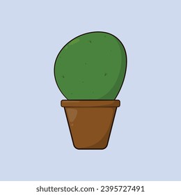 Fresh Fun Cactus Vector Illustration Icon Home Decoration Desk Cactus Plant 