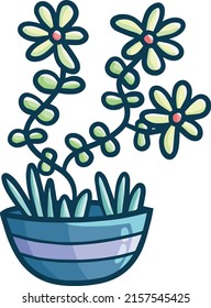 Fresh and funny flower in a pot bowl