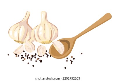 fresh garlic with black pepper sprinkles
