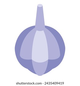 Fresh garlic icon isometric vector. Dish meal recipe. Restaurant bucket deep