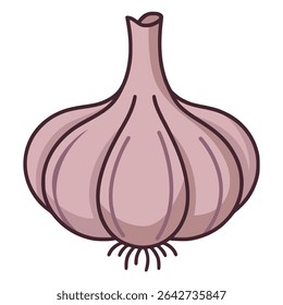 fresh garlic nature vegetable food flat color vector illustration template design