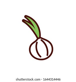 fresh garlic vegetable flat style vector illustration design
