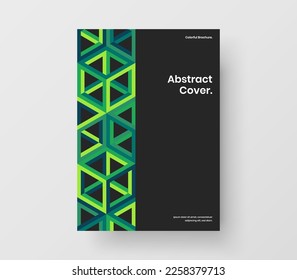 Fresh geometric pattern company identity layout. Unique journal cover A4 design vector concept.