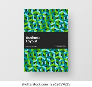 Fresh geometric pattern cover layout. Amazing company brochure vector design template.