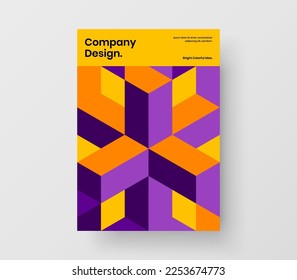 Diseño de folleto de formas geométricas frescas. Ilustración del vector de diseño de la lista de mano A4.