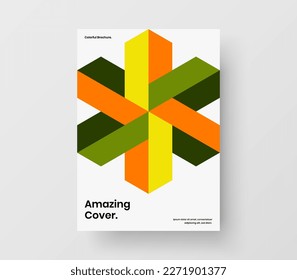Fresh geometric shapes handbill template. Simple presentation design vector illustration.